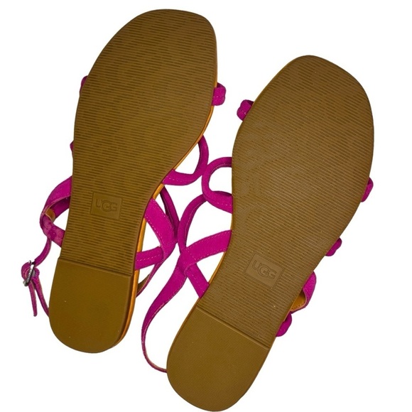 UGG Mytis Fuschia Suede Leather Sandals Women’s Size 10 boho spring summer - Picture 11 of 12